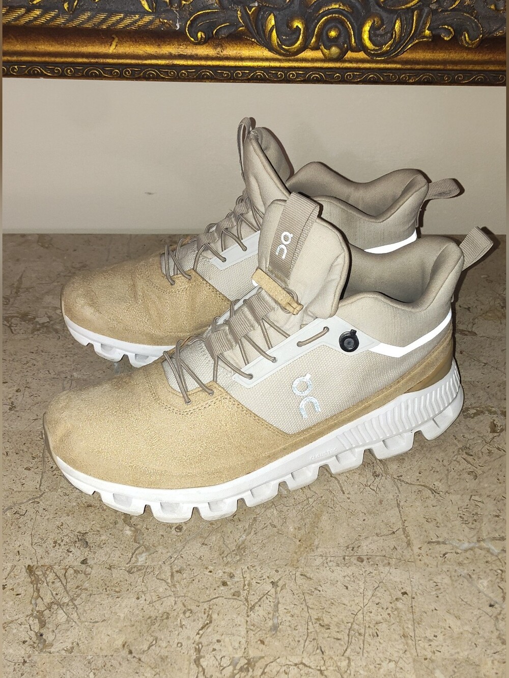 On Running Cloud Hi Waterproof Women's Beige Sneakers
